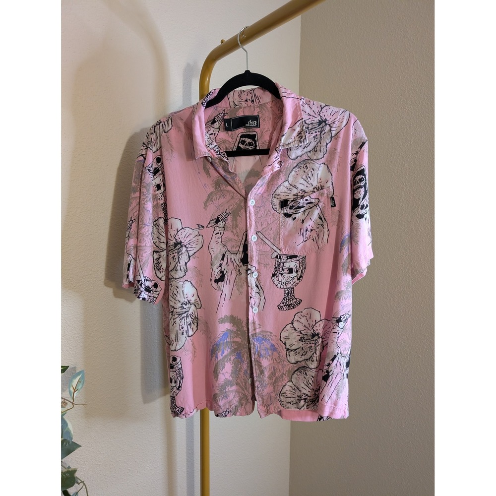 Pink Skull Tiki Bar Hawaiian Shirt Lost Enterprises